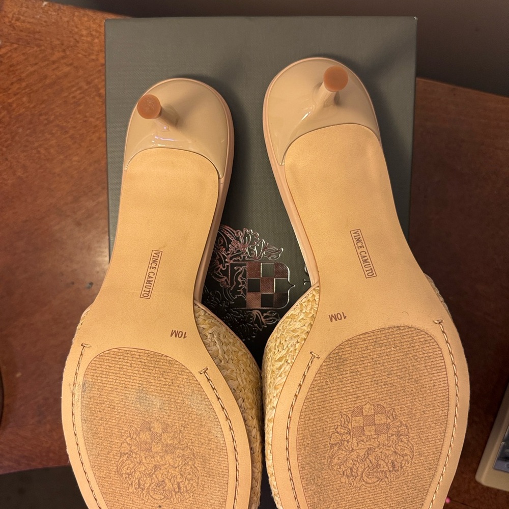 Vince Camuto Beige Woven Mules - Picture 7 of 15